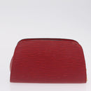 LOUIS VUITTON Epi Dauphine PM Pouch 2 Set Red Yellow LV Auth ar14381-10