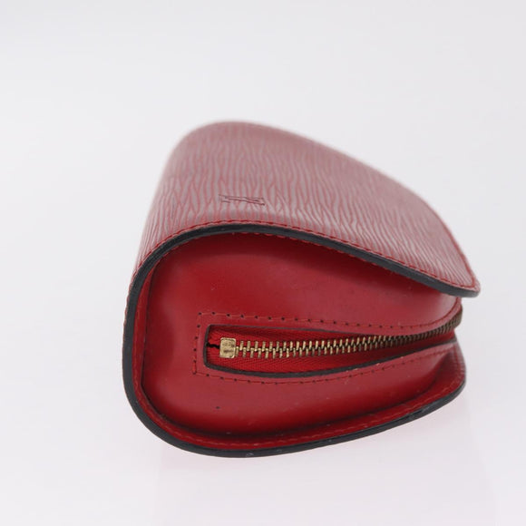 LOUIS VUITTON Epi Dauphine PM Pouch 2 Set Red Yellow LV Auth ar14381