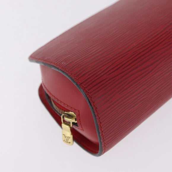 LOUIS VUITTON Epi Dauphine PM Pouch 2 Set Red Yellow LV Auth ar14381