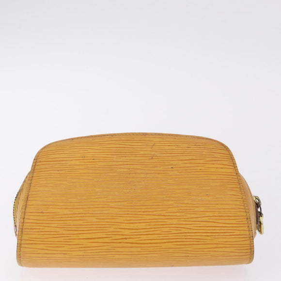 LOUIS VUITTON Epi Dauphine PM Pouch 2 Set Red Yellow LV Auth ar14381
