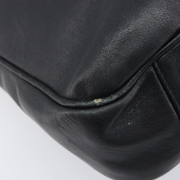 GUCCI Bamboo Hand Bag Leather 2way Black Gold 001 2113 1638 Auth ar14383