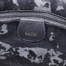 GUCCI Bamboo Hand Bag Leather 2way Black Gold 001 2113 1638 Auth ar14383-17