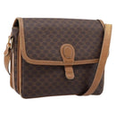 CELINE Macadam Canvas Shoulder Bag PVC Leather Brown Gold Auth ar14395-1