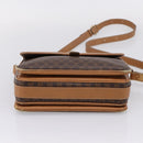 CELINE Macadam Canvas Shoulder Bag PVC Leather Brown Gold Auth ar14395-10