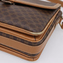 CELINE Macadam Canvas Shoulder Bag PVC Leather Brown Gold Auth ar14395-11