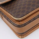 CELINE Macadam Canvas Shoulder Bag PVC Leather Brown Gold Auth ar14395-12