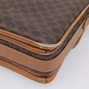 CELINE Macadam Canvas Shoulder Bag PVC Leather Brown Gold Auth ar14395-13
