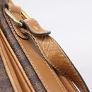 CELINE Macadam Canvas Shoulder Bag PVC Leather Brown Gold Auth ar14395-15