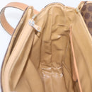 CELINE Macadam Canvas Shoulder Bag PVC Leather Brown Gold Auth ar14395-21