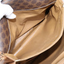 CELINE Macadam Canvas Shoulder Bag PVC Leather Brown Gold Auth ar14395-24