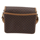 CELINE Macadam Canvas Shoulder Bag PVC Leather Brown Gold Auth ar14395-3