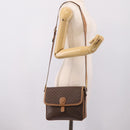 CELINE Macadam Canvas Shoulder Bag PVC Leather Brown Gold Auth ar14395-30