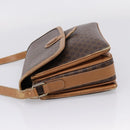 CELINE Macadam Canvas Shoulder Bag PVC Leather Brown Gold Auth ar14395-4