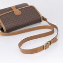 CELINE Macadam Canvas Shoulder Bag PVC Leather Brown Gold Auth ar14395-7