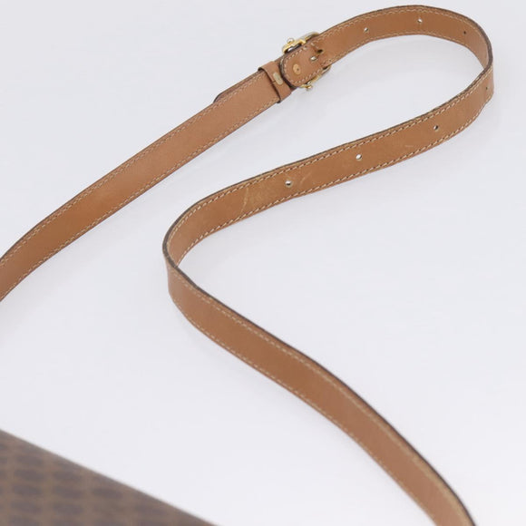CELINE Macadam Canvas Shoulder Bag PVC Leather Brown Gold Auth ar14395