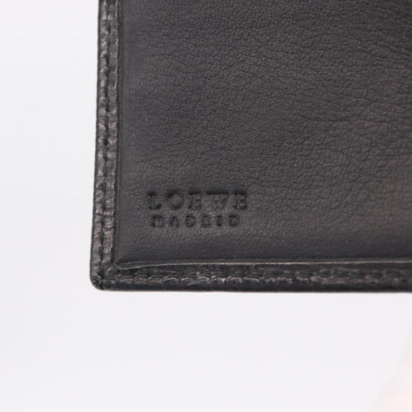LOEWE Bifold Wallet Leather Black Auth ar14398