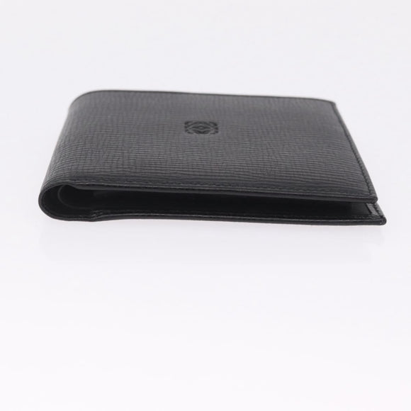 LOEWE Bifold Wallet Leather Black Auth ar14398