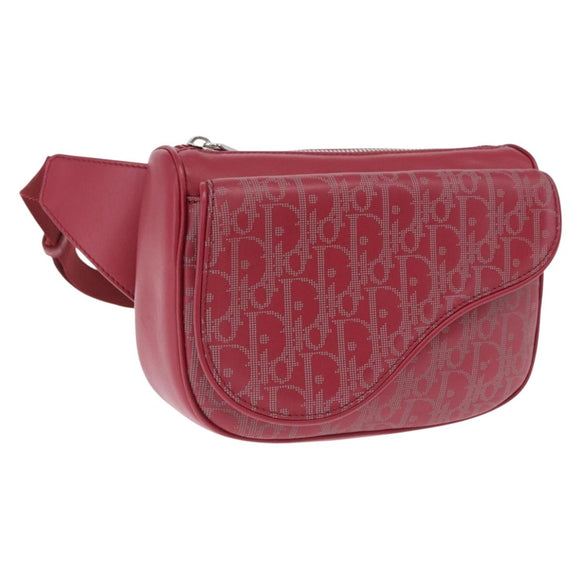 Christian Dior Trotter Canvas Oblique Saddle Belt Bag Leather Auth ar14406SAM