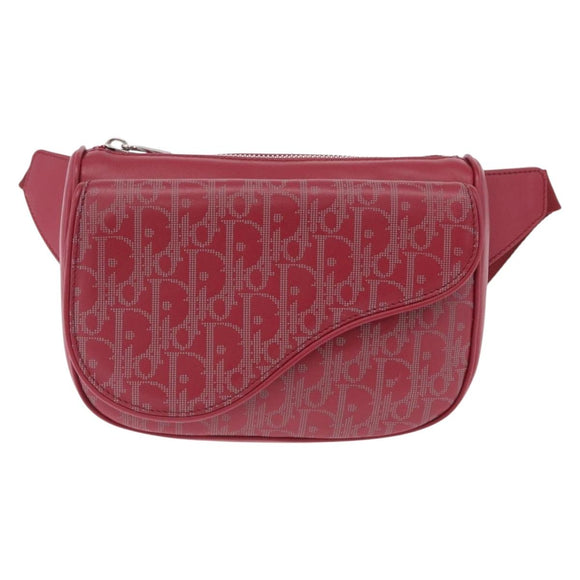 Christian Dior Trotter Canvas Oblique Saddle Belt Bag Leather Auth ar14406SAM