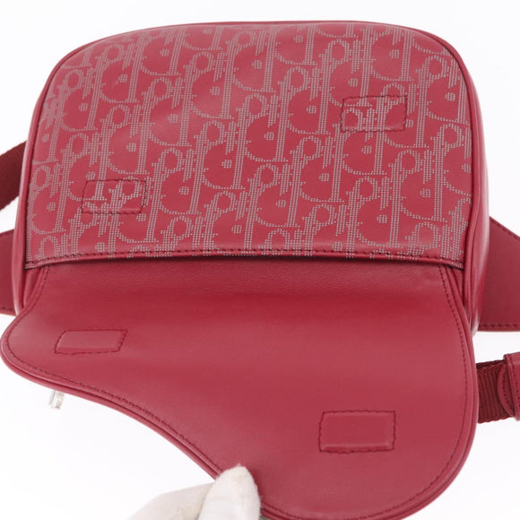Christian Dior Trotter Canvas Oblique Saddle Belt Bag Leather Auth ar14406SAM