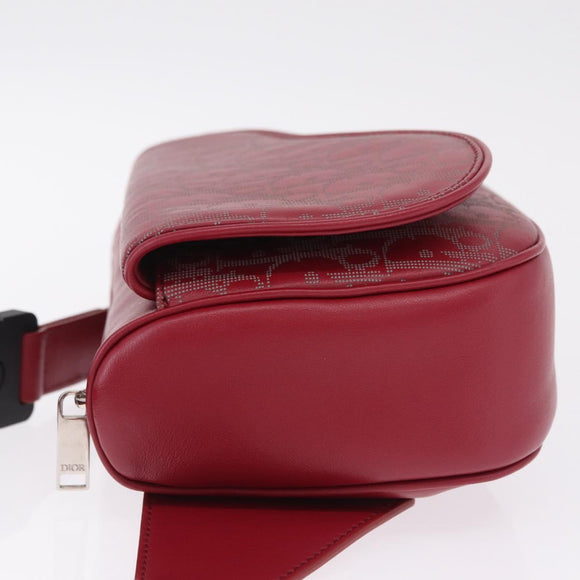Christian Dior Trotter Canvas Oblique Saddle Belt Bag Leather Auth ar14406SAM