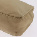 PRADA Pouch Nylon Beige Silver Auth ar14414-10