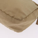 PRADA Pouch Nylon Beige Silver Auth ar14414-12