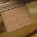 PRADA Pouch Nylon Beige Silver Auth ar14414-15