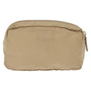 PRADA Pouch Nylon Beige Silver Auth ar14414-3
