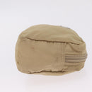 PRADA Pouch Nylon Beige Silver Auth ar14414-4