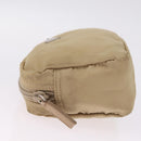 PRADA Pouch Nylon Beige Silver Auth ar14414-6