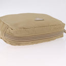 PRADA Pouch Nylon Beige Silver Auth ar14414-7