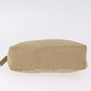 PRADA Pouch Nylon Beige Silver Auth ar14414-8