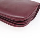 CELINE Shoulder Bag Leather Bordeaux Gold Auth ar14416-12