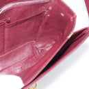CELINE Shoulder Bag Leather Bordeaux Gold Auth ar14416-17