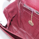 CELINE Shoulder Bag Leather Bordeaux Gold Auth ar14416-18