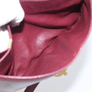 CELINE Shoulder Bag Leather Bordeaux Gold Auth ar14416-20