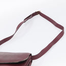 CELINE Shoulder Bag Leather Bordeaux Gold Auth ar14416-8