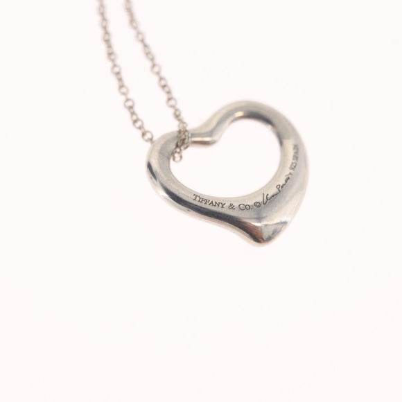 Tiffany & Co. Open Heart Necklace Ag925 Silver Auth ar14421