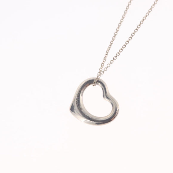 Tiffany & Co. Open Heart Necklace Ag925 Silver Auth ar14421