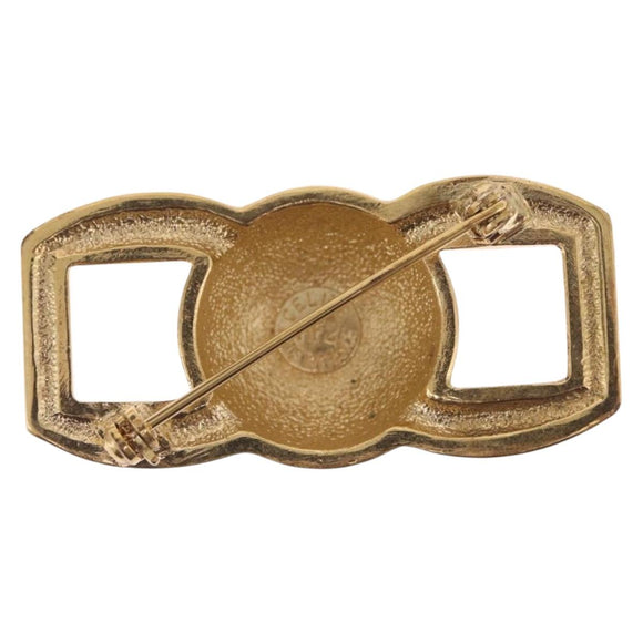 CELINE Brooch Metal Gold Auth ar14423