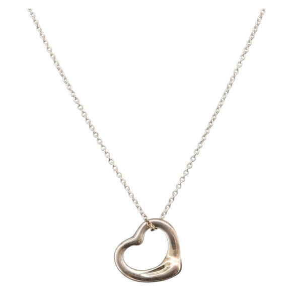 Tiffany & Co. Open Heart Necklace Ag925 Silver Auth ar14425