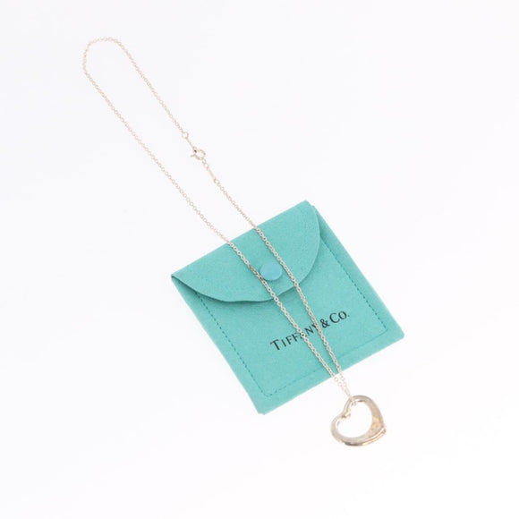 Tiffany & Co. Open Heart Necklace Ag925 Silver Auth ar14425