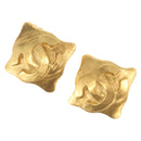 CHANEL Earring Metal Gold CC Auth ar14430-1