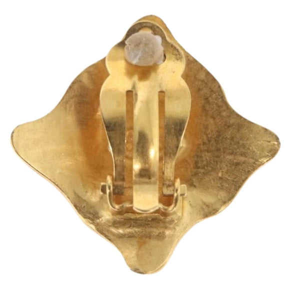 CHANEL Earring Metal Gold CC Auth ar14430
