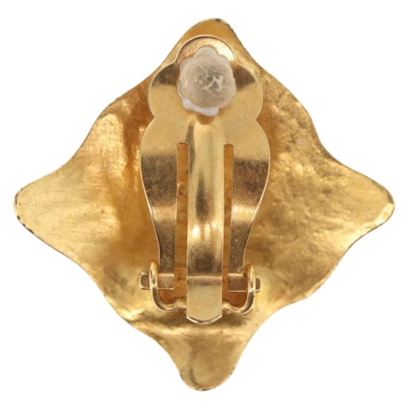 CHANEL Earring Metal Gold CC Auth ar14430