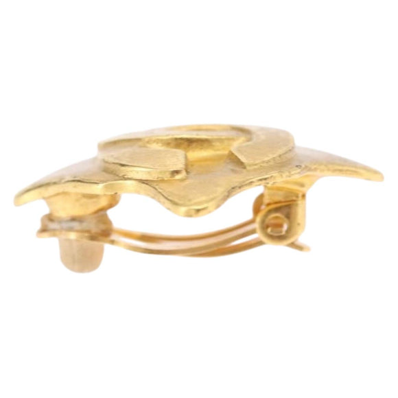 CHANEL Earring Metal Gold CC Auth ar14430