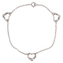 Tiffany & Co. Triple Open Heart Bracelet Ag925 Silver Auth ar14431M-10