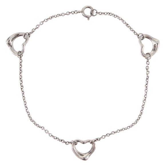 Tiffany & Co. Triple Open Heart Bracelet Ag925 Silver Auth ar14431M