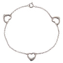 Tiffany & Co. Triple Open Heart Bracelet Ag925 Silver Auth ar14431M-2
